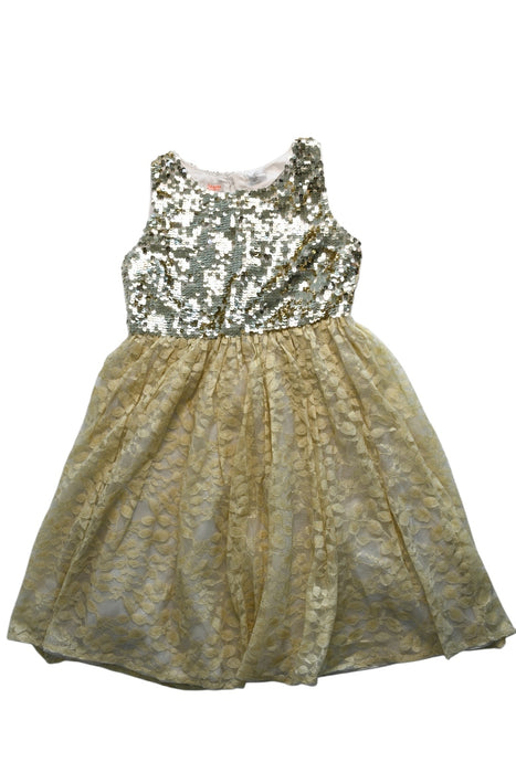 A Gold Sleeveless Dresses from Monsoon in size 12Y for girl. (Front View)