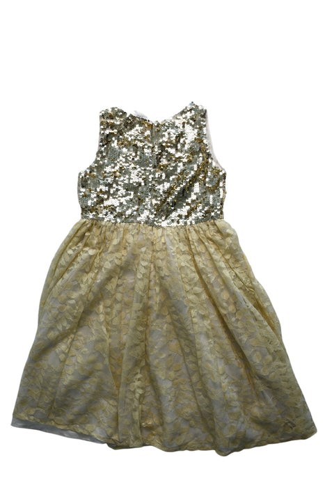 A Gold Sleeveless Dresses from Monsoon in size 12Y for girl. (Back View)