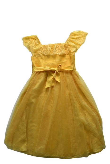 A Yellow Sleeveless Dresses from Monsoon in size 13Y for girl. (Back View)