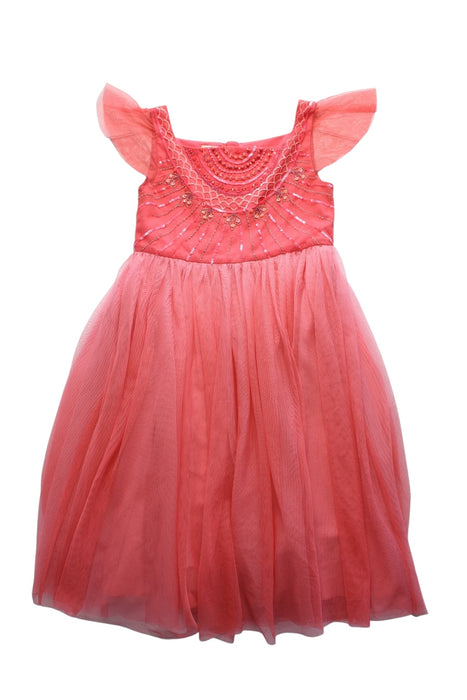 A Pink Sleeveless Dresses from Monsoon in size 11Y for girl. (Front View)