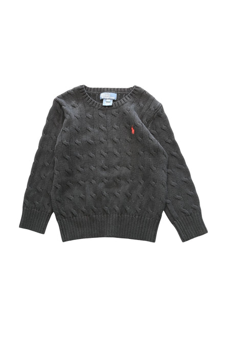 A Grey Knit Sweaters from Polo Ralph Lauren in size 4T for girl. (Front View)
