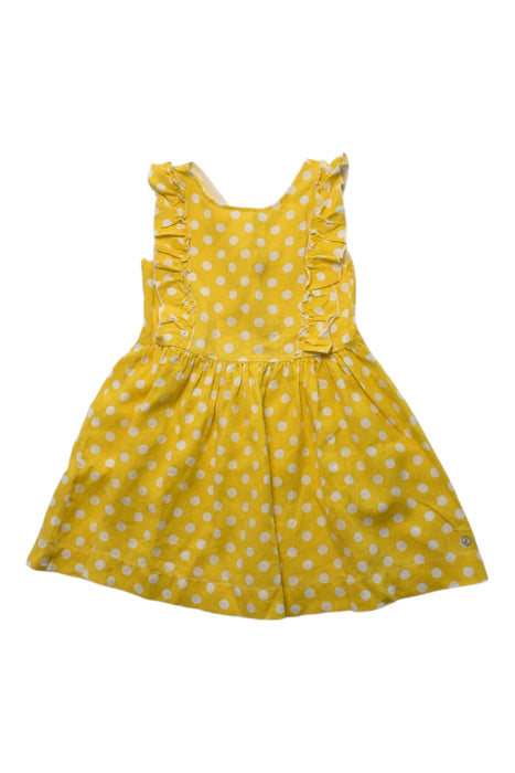 A Yellow Sleeveless Dresses from Petit Bateau in size 6T for girl. (Front View)