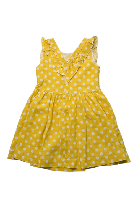 A Yellow Sleeveless Dresses from Petit Bateau in size 6T for girl. (Back View)