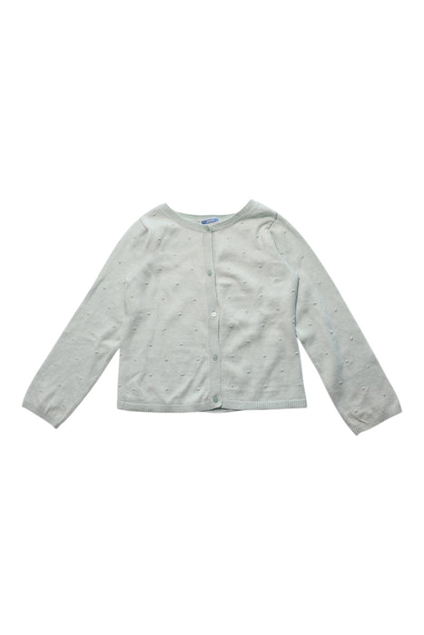 A White Cardigans from Jacadi in size 6T for girl. (Front View)