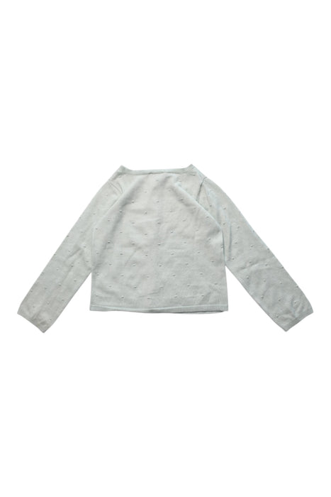 A White Cardigans from Jacadi in size 6T for girl. (Back View)