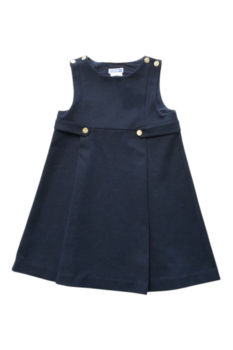 A Navy Sleeveless Dresses from Jacadi in size 6T for girl. (Front View)