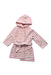 A Pink Bathrobes from Petit Bateau in size 2T for girl. (Front View)