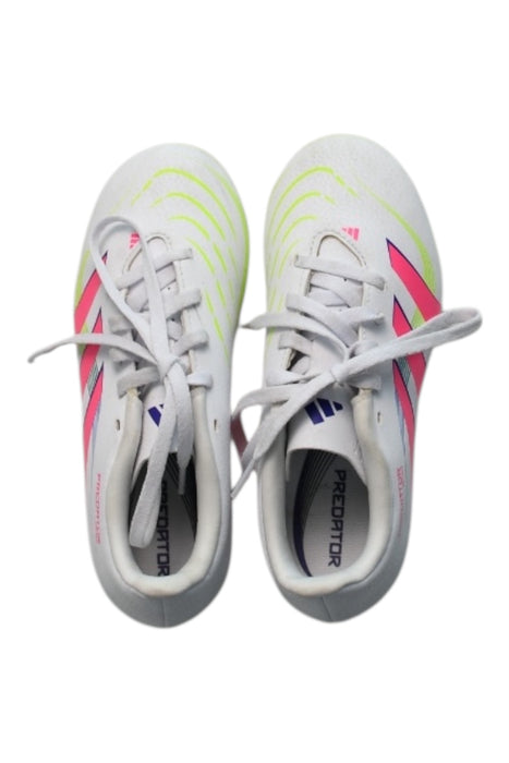 A Multicolour Cleats/Soccer Shoes from Adidas in size 7Y for girl. (Front View)