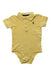 A Yellow Short Sleeve Bodysuits from Ralph Lauren in size 6-12M for boy. (Front View)