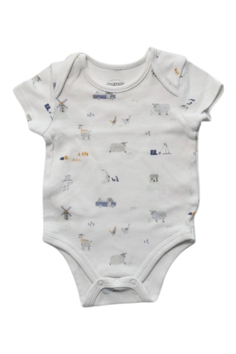 A White Short Sleeve Bodysuits from Mamas & Papas in size 0-3M for neutral. (Front View)