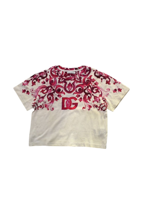 A White Short Sleeve T Shirts from Dolce & Gabbana in size 4T for girl. (Front View)