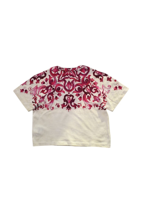 A White Short Sleeve T Shirts from Dolce & Gabbana in size 4T for girl. (Back View)