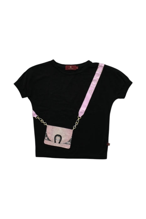 A Black Short Sleeve Tops from Aigner in size 4T for girl. (Front View)