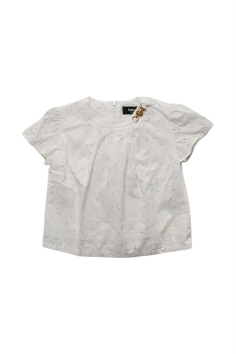 A White Short Sleeve Tops from Young Versace in size 5T for girl. (Front View)