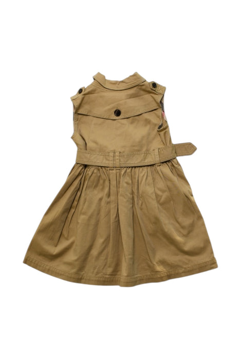 A Beige Sleeveless Dresses from Burberry in size 4T for girl. (Back View)