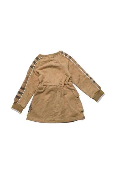 A Beige Long Sleeve Dresses from Burberry in size 3T for girl. (Back View)