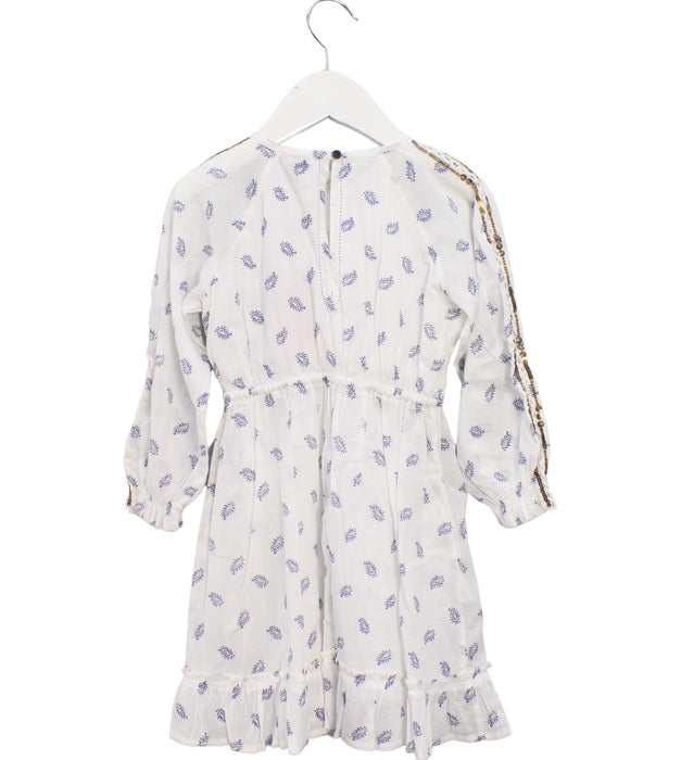A White Long Sleeve Dresses from Velveteen in size 4T for girl. (Back View)
