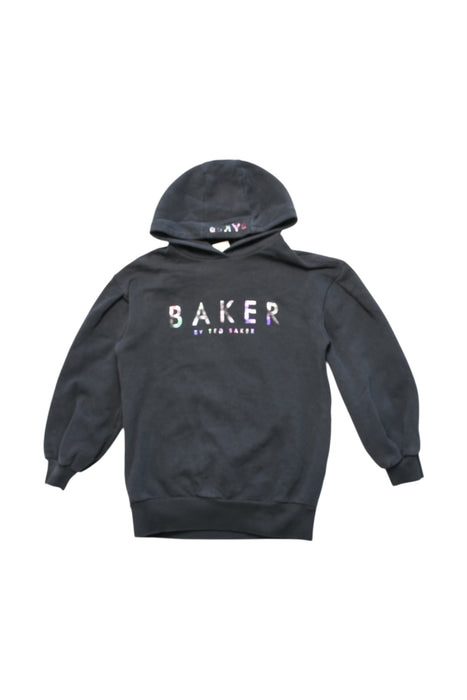 A Black Hooded Sweatshirts from Baker by Ted Baker in size 8Y for girl. (Front View)