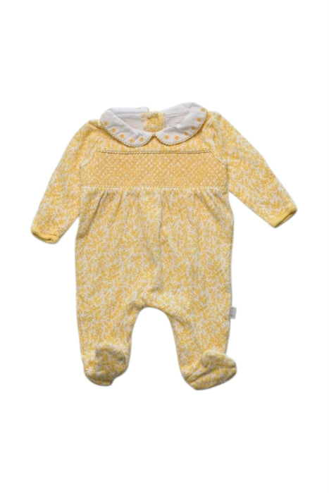 A Yellow Long Sleeve Rompers from Jojo Maman Bébé in size Newborn for girl. (Front View)