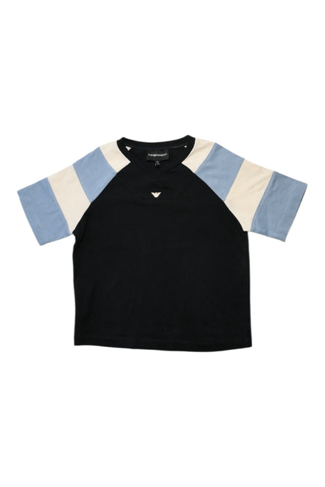 A Black Short Sleeve T Shirts from Emporio Armani in size 5T for boy. (Front View)