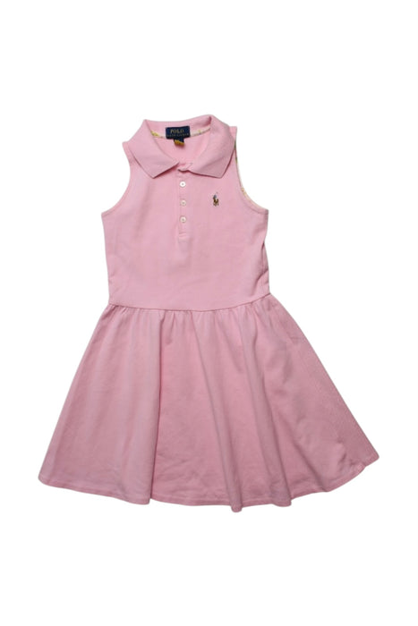 A Pink Sleeveless Dresses from Polo Ralph Lauren in size 6T for girl. (Front View)