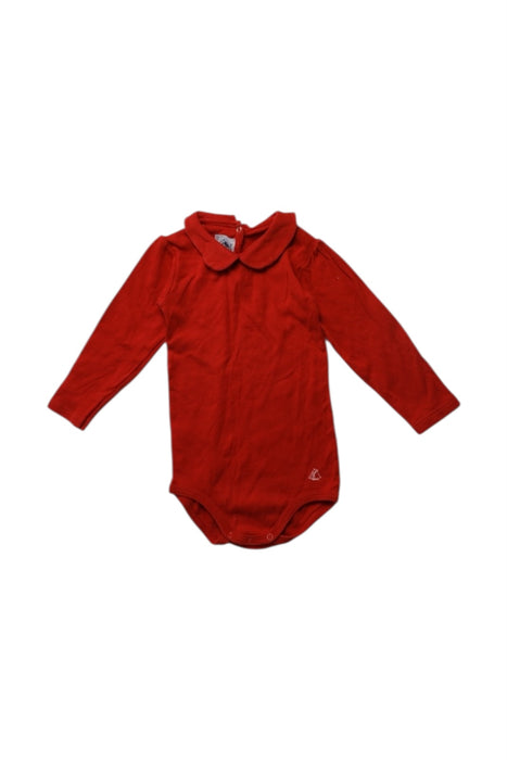 A Red Long Sleeve Bodysuits from Petit Bateau in size 12-18M for neutral. (Front View)