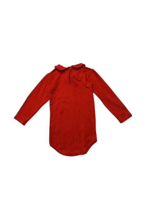 A Red Long Sleeve Bodysuits from Petit Bateau in size 12-18M for neutral. (Back View)