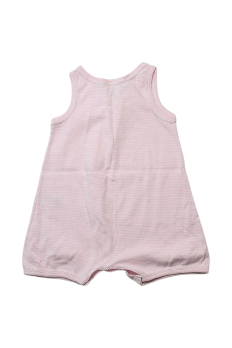 A Pink Sleeveless Rompers from Petit Bateau in size 12-18M for girl. (Back View)