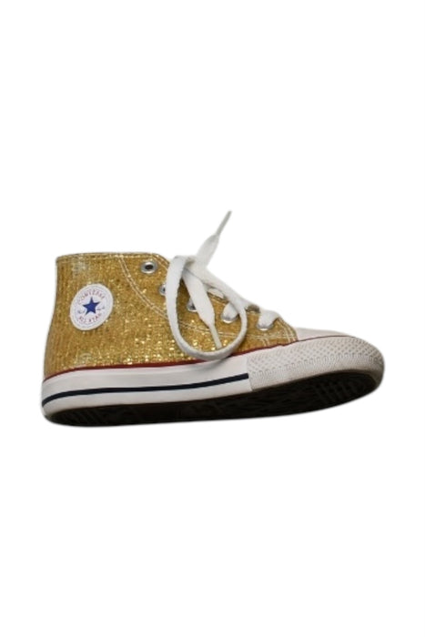 A Gold Sneakers from Converse in size 3T for girl. (Back View)