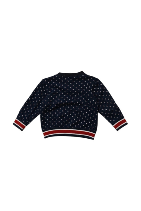 A Navy Crewneck Sweatshirts from Petit Bateau in size 6-12M for boy. (Back View)