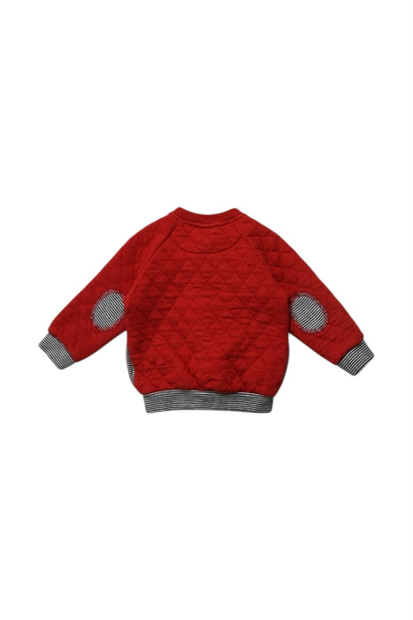 A Red Puffer/Quilted Jackets from Petit Bateau in size 6-12M for boy. (Back View)