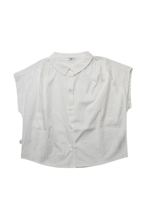 A White Short Sleeve Shirts from Il Gufo in size 6T for girl. (Front View)