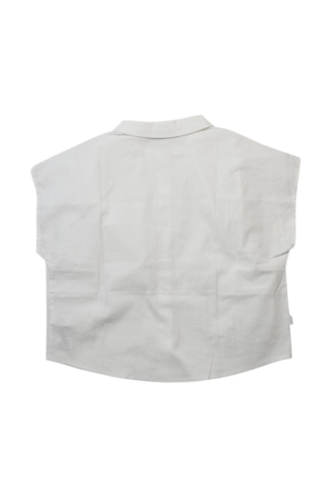 A White Short Sleeve Shirts from Il Gufo in size 6T for girl. (Back View)