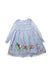 A Blue Long Sleeve Dresses from Monsoon in size 7Y for girl. (Front View)
