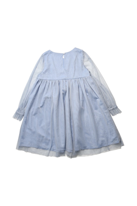 A Blue Long Sleeve Dresses from Monsoon in size 7Y for girl. (Back View)