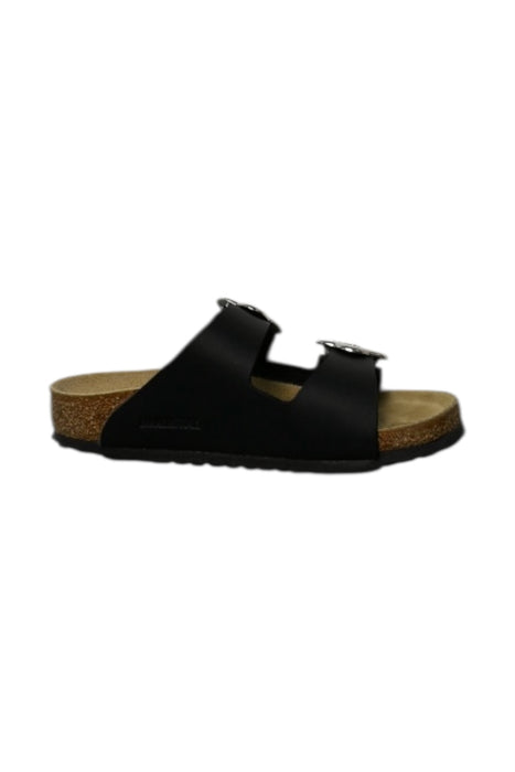 A Black Sandals from Birkenstock in size 6T for girl. (Back View)