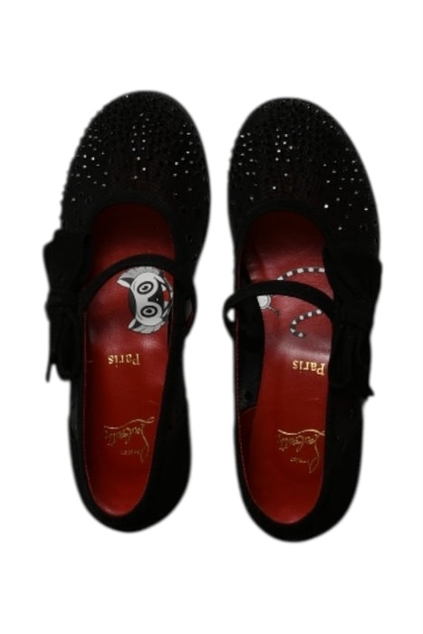 A Black Flats from Christian Louboutin in size 6T for girl. (Front View)