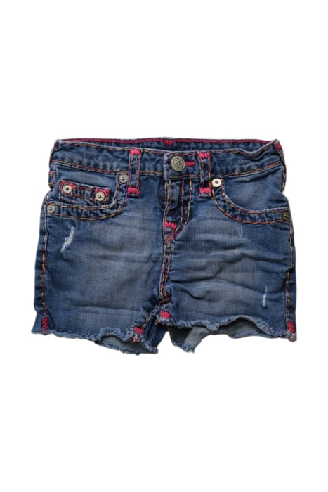 A Blue Shorts from True Religion in size 7Y for girl. (Front View)