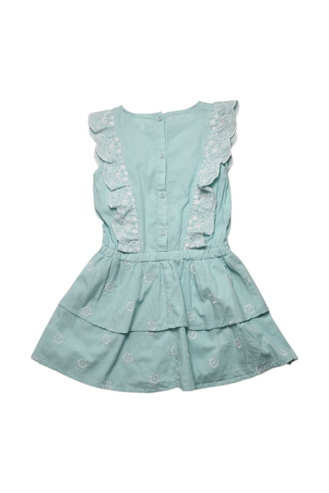 A Green Sleeveless Dresses from Seed in size 8Y for girl. (Back View)