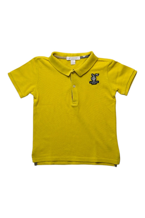 A Yellow Short Sleeve Polos from Burberry in size 3T for boy. (Front View)