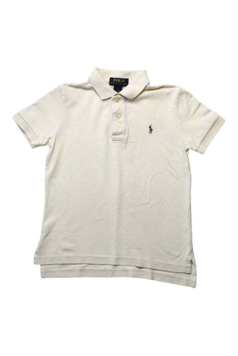 A White Short Sleeve Polos from Polo Ralph Lauren in size 5T for boy. (Front View)