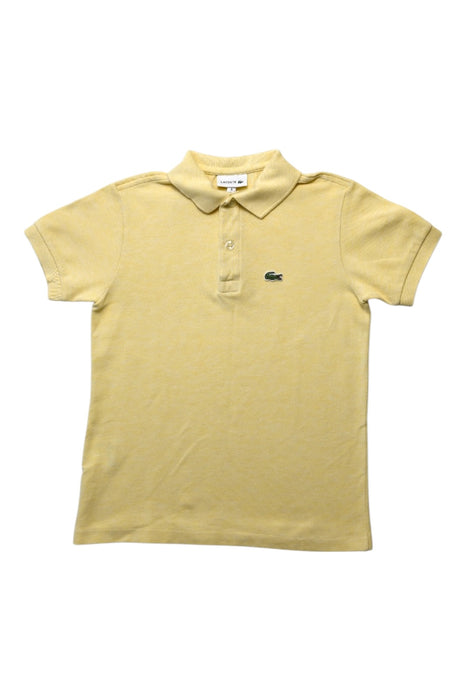 A Yellow Short Sleeve Polos from Lacoste in size 8Y for boy. (Front View)