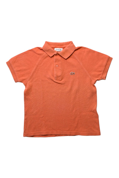 A Orange Short Sleeve Polos from Lacoste in size 4T for boy. (Front View)