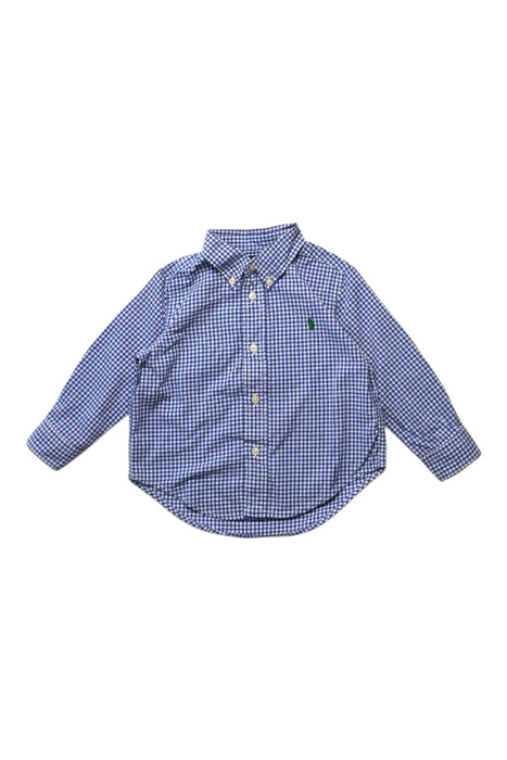 A Blue Long Sleeve Shirts from Ralph Lauren in size 12-18M for boy. (Front View)