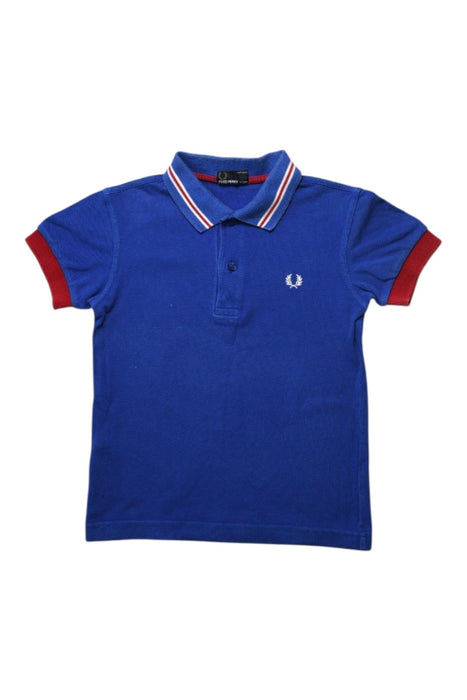 A Blue Short Sleeve Polos from Fred Perry in size 7Y for boy. (Front View)