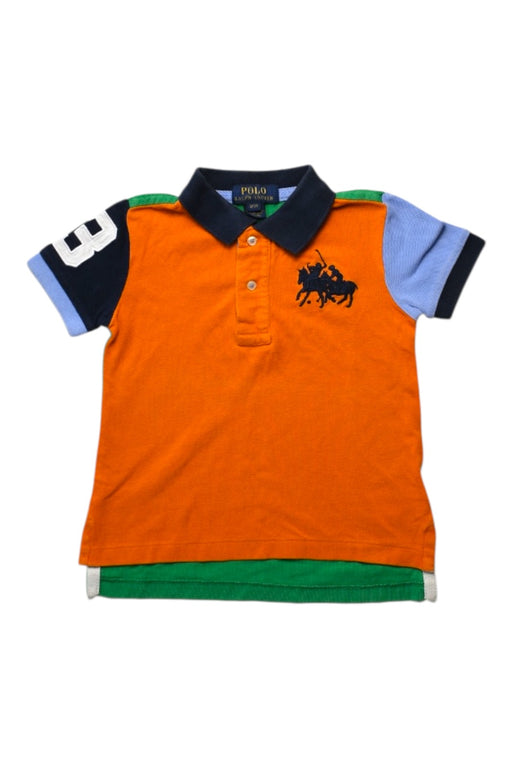 A Green Short Sleeve Polos from Polo Ralph Lauren in size 3T for boy. (Front View)