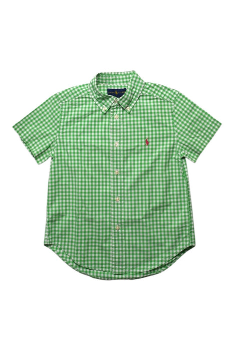 A Green Short Sleeve Shirts from Ralph Lauren in size 5T for boy. (Front View)