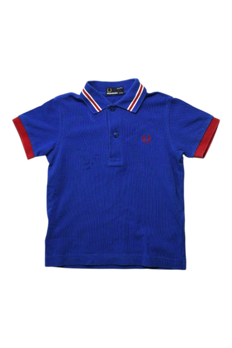 A Blue Short Sleeve Polos from Fred Perry in size 4T for boy. (Front View)