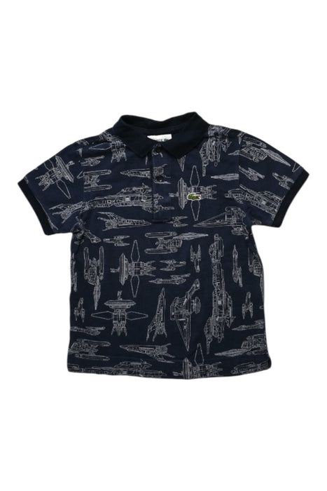 A Navy Short Sleeve Polos from Lacoste in size 4T for boy. (Front View)
