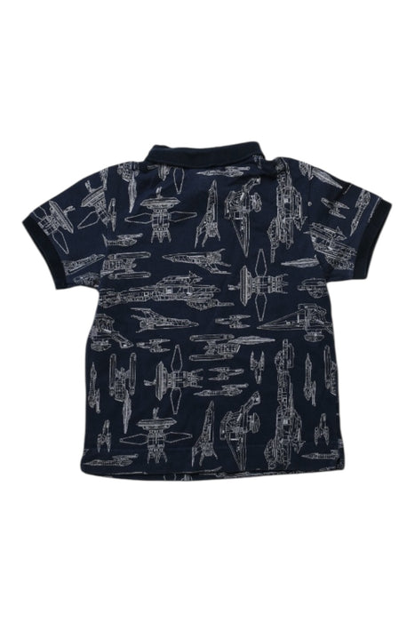 A Navy Short Sleeve Polos from Lacoste in size 4T for boy. (Back View)